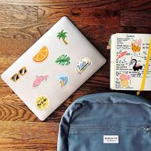 50PCS Summer Chill Vibes Stickers Vinyl Stickers Scrapbook, Journaling, Laptop, Bumper, Skateboard, Water Bottles, Computer, Phone, Cartoon, Hard Hat, Car Stickers And Decals - Multicolor - View 10