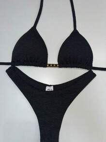 Biquíni Cortininha Asa Delta, Semi Fio Duplo, Tecido Power
