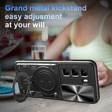Infinix Hot 50 Pro 4G 手机壳，带滑动相机镜头和支架 - 黑色 - 查看 7