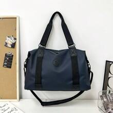 1pc Large Capacity Short Trip Travel Duffel Bag, Lightweight Luggage Gym Bag, Handbag/Shoulder Bag Running Accessories Sports Bag For Women Sport Bag For Sports For Fitness For Exercise Travel Bag For Vacation For Men Travel Essential Yoga Bag