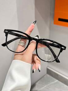 1 Pc Unisex Fashion Stylish Light Computer Glasses Cute Casual Classic Design Suitable For Daily Office And School Use - Multicolor - View 2