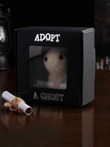 1pc Adopt A Ghost, Búp bê ma nhồi bông mini, Con ma bỏ túi dễ thương với cuộn giấy nhỏ, Đồ trang trí ma bằng len nỉ trắng, Sáng tạo cho truyện ma, Người yêu thích trang trí Halloween - Nhiều màu - Xem 1