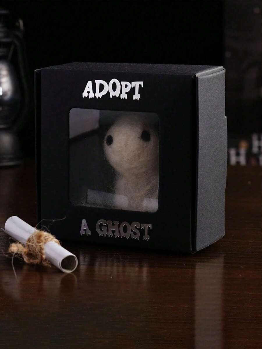 1pc Adopt A Ghost, Búp bê ma nhồi bông mini, Con ma bỏ túi dễ thương với cuộn giấy nhỏ, Đồ trang trí ma bằng len nỉ trắng, Sáng tạo cho truyện ma, Người yêu thích trang trí Halloween - Nhiều màu - Xem 1