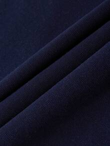GRDR Men's Casual Street Hooded Sweatshirt, Solid Color With Thermal Lining, Loose Fit, Autumn/Winter - Navy Blue - View 12