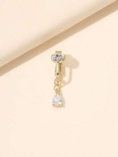 1pc Fashionable Versatile Zirconia Crystal Belly Button Clip
