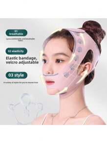 Máscara reafirmante para la cara en forma de V, se puede usar para dormir, hacer ejercicio y yoga, reutilizable