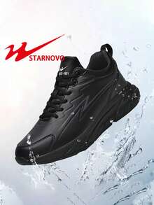 STARNOVO Men's Shoes Autumn And Winter New Large Middle Top Shoes Sports And Leisure Black Leather Soft Bottom Boots For Men 2000s Style Valentine's Day Ideas