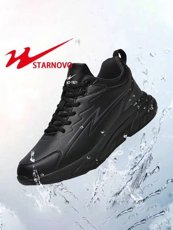 STARNOVO Herrenschuhe Herbst und Winter Neue Mittlere Oberteil Schuhe Sport und Lässig Schwarzes Leder Weiche Sohle Stiefel für Herren 2000er Jahre Stil Valentinstag Ideen