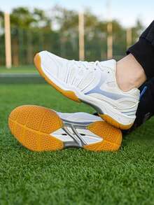 Calçados leves e profissionais para badminton femininos, calçados respiráveis para badminton/vôlei masculinos - Azul - Ver 2