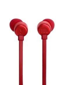 JBL Auriculares con cable tipo C Tune 310C, audio de alta resolución con convertidor digital a analógico, control remoto con 3 botones de ecualización preestablecida y micrófono, cable plano antienredos, compatible con dispositivos USB-C - Rojo - Ver 3