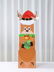 3 件套圣诞堆叠礼盒套装，圣诞场景可堆叠礼盒，带有圣诞老人、雪人、姜饼人、雪人、麋鹿、精灵图案，充满活力的冬季装饰，圣诞派对装饰，圣诞树装饰用品，家居圣诞饰品，圣诞装饰，装饰，冬季装饰，圣诞派对礼品， - 彩色 - 查看 10