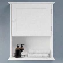 White Wall-Mounted Storage Cabinet – Wall Storage Unit, Space-Saving For Floor - trắng - Xem 1