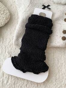 1 Pair/4 Pairs Kids Thick Fleece Leg Warmers, Warm Leg Warmers, Versatile Knee High Leg Warmers For Autumn/Winter - Multicolor - View 17