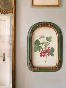 1pc French Style Light Luxury Niche Picture Frames, Classical Carved Retro Resin Picture Frames For Hanging Paintings, Artistic Picture Frames, Tables For Placing Photos, Arched Frames Of Plants And Flowers, American Style Hanging Paintings For Dining Rooms, Living Room Decorations, Bedroom Decorations, Resin Picture Frames For Wall Images, Freely Customizable For DIY Combination