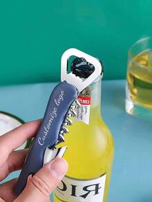 50pcs Personalized Laser Engraved Wine Bottle Opener, Multifunctional 4-In-1 Beer Bottle Opener, Bar Tool Suitable For Gifts, Father's Day, Friends,Creative Carvings - Multicolor - View 3