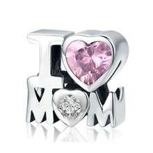 1 Pc Lovely Pink Series Flowers, Hearts, Bears, Rabbits, Dogs, Pandas, Ladybugs, Love, Love Mom, Cups, Pink Beads Charm Bead Fit For Women Bracelets Bangles DIY Jewelry Making And Daily Outfit Matching Jewelry Decoration For Girls Valentines - Pink - View 4