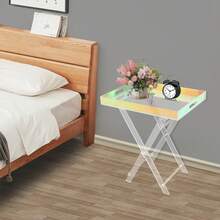 YUNRUX Acrylic Folding Table, Acrylic Side Table, Colorful Acrylic Side Table - 彩色 - 查看 10