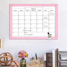 TORASO Dry Erase Monthly Calendar Board, Magnetic Whiteboard For Wall, Office_School_Home, Solid Wood Pink Frame Hanging Board 13"X 17"(YL-Pink-3343-B) - ColorA - View 6