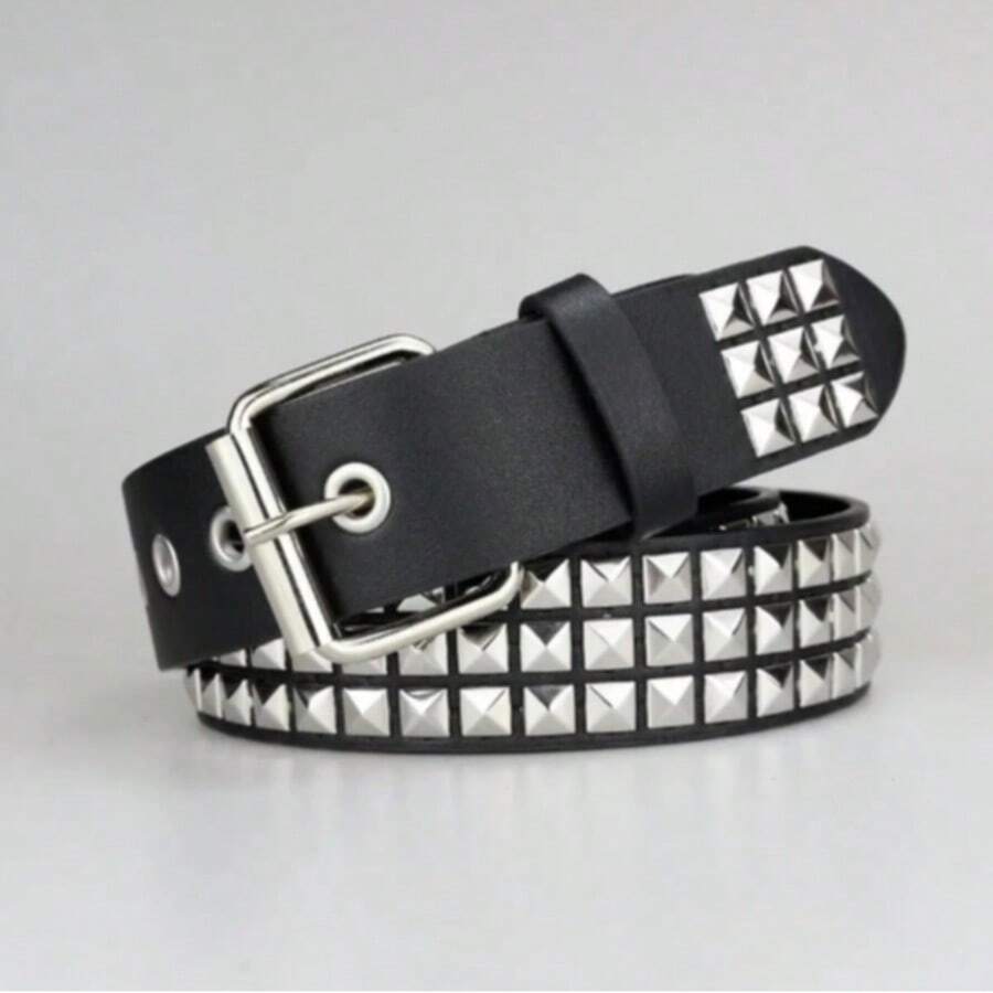 Belt For Women Sequins Personality Style Concave Fresh - Preto 3 Fileiras - View 1