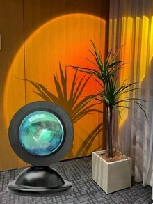 16 Colors RGB Sunset Projection Lamp | Remote Control Stage Projection Light, USB Powered | Smart Dimming & Color Adjustment | Romantic Sunset Desktop Lamp | LED Ambient Lighting For Party, Wedding, Photography And Home Decor | Perfect Gift