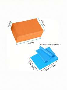 3pcs Set Includes 2pcs Yoga Blocks + Resistance Band, High Density EVA Yoga Mat, TPE Resistance Band. Suitable For Beginner Yoga, Stretching, Pilates