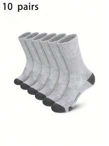 5/10 أزواج جوارب رياضية للرجال ذات الحجم الكبير بألوان شائعة (أسود، أبيض، رمادي) للكرة السلة والعمل، مناسبة للخريف - متعدد الألوان - مشاهدة 13