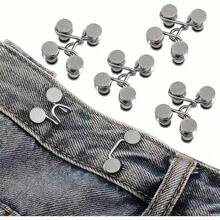 1/2/4pcs Round Waist Tightener Buckle Pants Pins For Jeans, Skirts, Pants, Collar Buttons Brooch Pins For Women And Men, High Quality Metal, Durable, No Tools Instant Pants Adjustable Button Pins, Metal Anti-Walking Light Brooch, Fashion And Detachable Pants Clip, Travel Essential, Bag Accessories For Girl, Student And Gift For Mom - Bạc - Xem 11