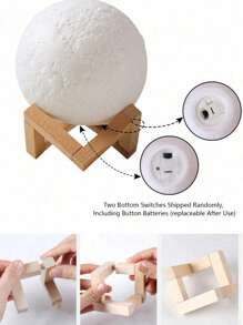 1pc 3D Moon Lamp, LED Moon Night Light, Home Decor Desk Lamp, Party Decoration, Holiday Lighting, Suitable For Bedroom, Living Room, Party, Garden, Dining Room, Can Be Used As Holiday Gift