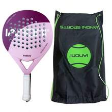 IANONI Padel 球拍，碳纤维，柔软 EVA 面网球拍，带球拍袋，非常适合感恩节、圣诞节、万圣节和新年庆祝活动