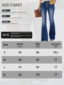 Damen sexy anliegende lässige schwarze Denim Schlaghose, elegante stretchige schlankende Glockenbodenjeansn für Herbst und Winter