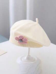 1 件婴儿花朵贝雷帽，可爱针织画家帽，适合婴儿男孩女孩，温暖秋冬 - 1PC - 查看 21