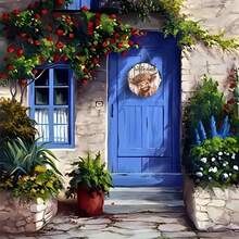 1pc Round Farmhouse Wooden Welcome Sign With Classic Printed Cow Design - Manufactured Wood - Wall Hanging Decor For Home - 7.87inch Diameter, Transverse Orientation - No Electricity Required - Perfect Gift For Housewarming & Rustic Decor Lovers - Metal Spray Paint - View 4