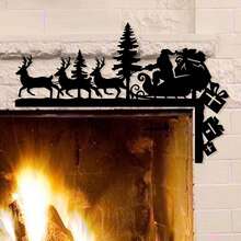 Christmas Door Frame Corner Finials, Festive Decorative Metal Signs, Door Frame Corner Metal Decorative Signs, Artistic Wall Hanging Signs Home Decor Christmas Decorations Room Decor Winter Christmas Decorations Home Christmas Gifts Christmas Decor - Multicolor - View 12
