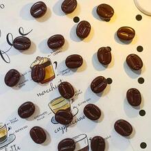 5/10 piezas Pegatinas magnéticas de granos de café para refrigerador, pegatinas de fotos realistas de alimentos, pegatinas de notas, decoración de cocina y hogar
