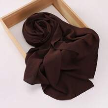 1pc Women Solid Color Crinkled Everyday Hijab, Opaque Headscarf For Dress - Multicolor - View 18