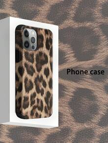 1 pezzo Custodia per telefono in pelle PU morbida con stampa leopardata, anti-caduta e anti-urto, con design amplificatore audio, compatibile con 17 Pro Max/16 Pro Max/16 Plus/13 Pro Max/14 Pro Max 13 14 11 12 Pro 11/15 Pro, Galaxy S24 Ultra, regalo per le vacanze