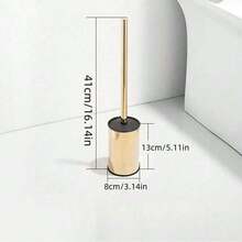 1 pezzo Spazzola per WC con supporto per bagno, spazzola per pulizia della tazza del water, supporto da parete per spazzola per WC, finitura spazzolata