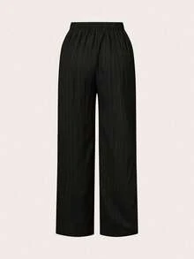 3pcs / Set Mujeres casual cintura corbata cinturón bolsillo pata recta pantalones conjuntos, adecuados para el verano, otoño mujeres ropa adecuada para salir - Multicolor - Ver 7