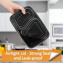 20 Sets Of Disposable Food Storage Containers, Including 20 Sets Of Packing Boxes, Microwave Disposable Lunch Boxes And Bento Boxes, 2 Sets With LIDS And Compartments, Convenient To Carry, Suitable For Office, Party And Cam - Nhiều màu - Xem 5