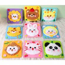 1pc Children's Diy Sewing Set, Cartoon Animal Thread Sewing Drawing, Make Simple Diy Projects, Animals, Fruits, Learn To Sew Toys, Birthday Gifts, Suitable For Girls And Boys