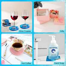 1 件/套 DIY 圆形方形杯垫硅胶模具环氧树脂杯垫收纳盒树脂模具手工树脂杯垫铸造模具 - 白色 - 查看 4