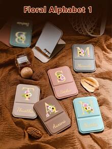 1Pc Personalized Name Makeup Mirror Gift, Customized Small Mirror Name, Folding Makeup Mirror, Travel Makeup Mirror, Gift For Her,Portable Floral Letters Makeup Mirror, Personalized Customized Text Foldable Travel Mirror, Suitable As A Gift, Travel Essential, Cosmetics, Easy To Store, Birthday Gift, Graduation Gift, Housewarming Gift, Gift For Mother, Valentine'S Day, Teacher'S Day, Bridesmaid Gift, Wedding Gift.,Multi-Functional,Ornamental,Letter,Solid Color,Exquisite,Stylish,Vintage,Modern,Colorful,Leisure,Basics,Casual,Soft,Unique,Customized,Personalized,Custom,Ideal Gifts For Her,Girlfriend,Her,Boyfriend,Friends,Vacay Vibes,Solid Color