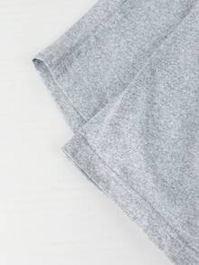 2件套男童和青少年男孩夏季休闲纯色简约牛奶丝短裤 - 黑色 - 查看 9