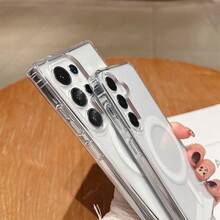 Magsafe 磁力充电手机壳适用于三星 Galaxy S25 S24 S23 Ultra S22 Plus S21 FE A17 A16 A15 A35 A55 透明亚克力超薄保护套 - 無色 - 查看 9