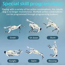 升级版特技机器狗 - App控制,AI语音激活,18种技能(功夫、舞蹈、游泳),USB充电,无线遥控,完美的节日礼物和奖品,节日礼物机器人 | 时尚未来设计 | 高科技产品,智能机器狗玩具,无线App控制,超长遥控距离82英尺 - AI智慧機器狗 - 查看 9