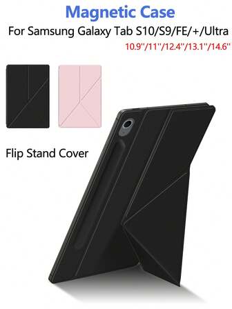 Magnetic Books Cover Case For Galaxy S10/ S10 FE / S10+ / S10 Plus / S9+ / S9 Plus / S10 FE+ / S10 Ultra / S9 Ultra Model 10.9''/11''/12.4''/13.1''/14 Inch Tablet With Y-Fold Stand Cover For X820 X826 X826B X620 X626B X520 X526B X920 X926C X710 X716B X718U X510 X516 X516B X810 X816B X818U X616B X610 X910 X916B X918U Auto Sleep / Wake Function Cover Case