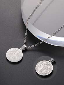 1pc Minimalist Metal Angel Wing Pendant Necklace, Suitable For Men's Daily Wear, Photo DIY Memorial Gift - Pendant Necklace - View 10