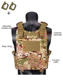 Gilet da caccia con sgancio rapido a un pulsante, espandibile e staccabile, con perforazioni laser, resistente all'abrasione e alla lacerazione, adatto per la caccia, la sopravvivenza all'aperto e altre applicazioni