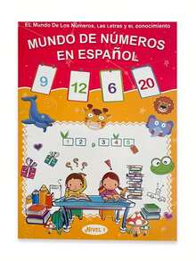 Cuaderno de práctica de escritura a mano de números españoles A4, libro de práctica de escritura cognitiva para educación de la primera infancia - Multicolor - Ver 16