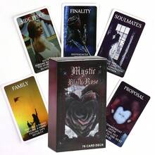 Couple Mystic Black Rose Card Set, Involving Emotions, Marriage, Family, Prophecy Of The Future, Realistic Illustration Of Halloween, Christmas, Thanksgiving, Tarot Cards, Oracle Cards - Multicolor - View 5
